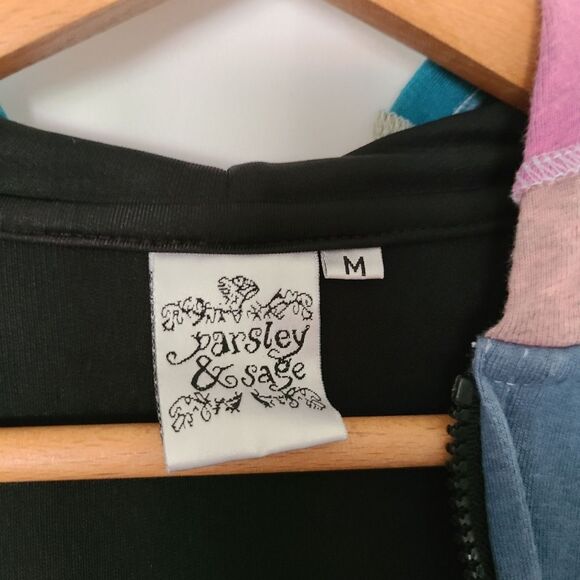 Parsley and Sage Boho‎ Rainbow Full Zip Hooded Jacket sz M - Picture 3 of 4